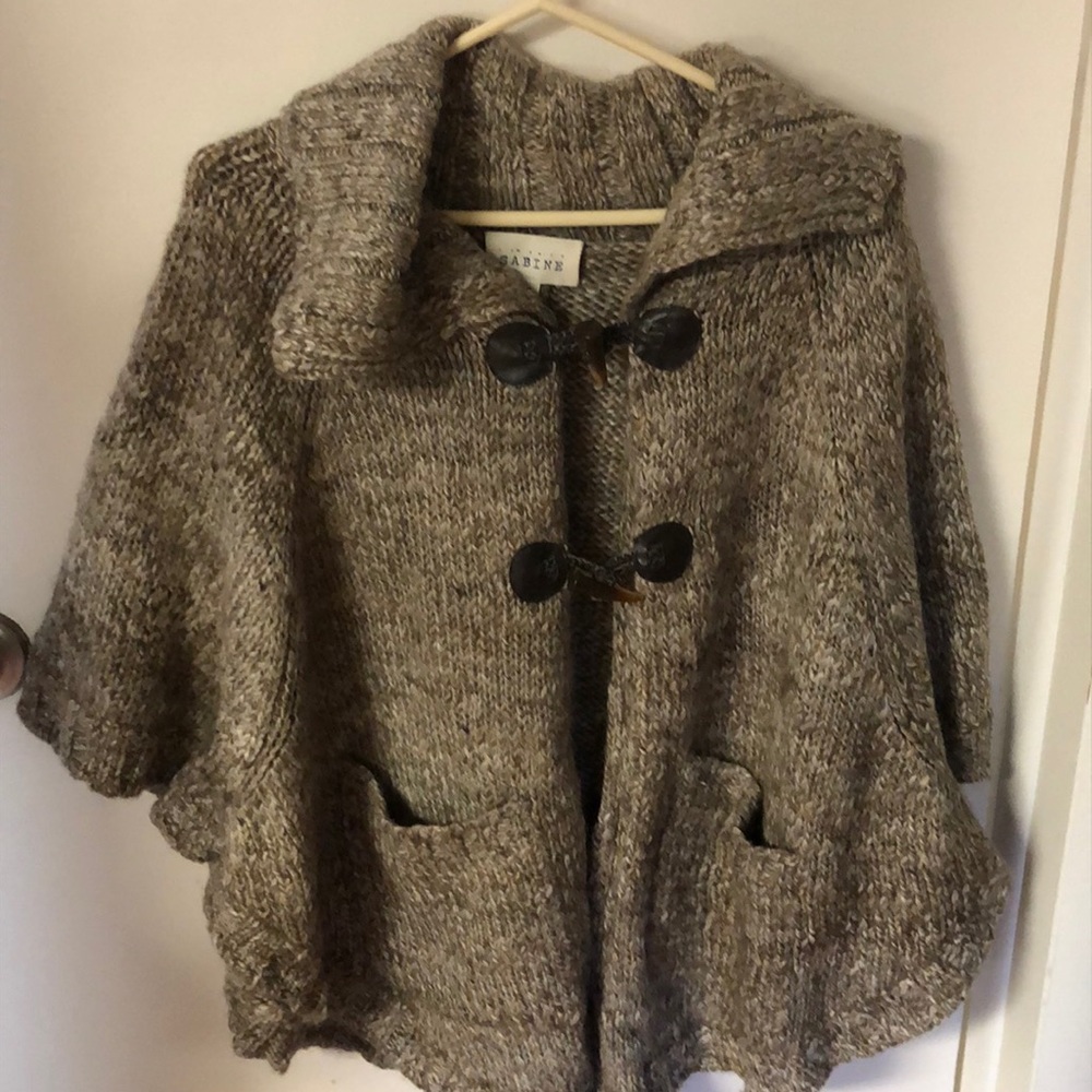 Sabine Tan Toggle Poncho sz.M